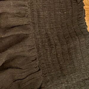 Black Smocked Waist Skirt